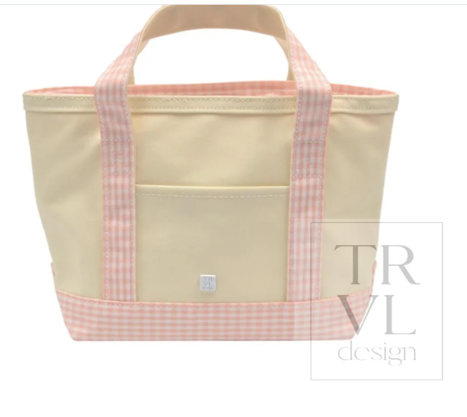 TRVL Taffy Gingham Trimmed Mini Tote