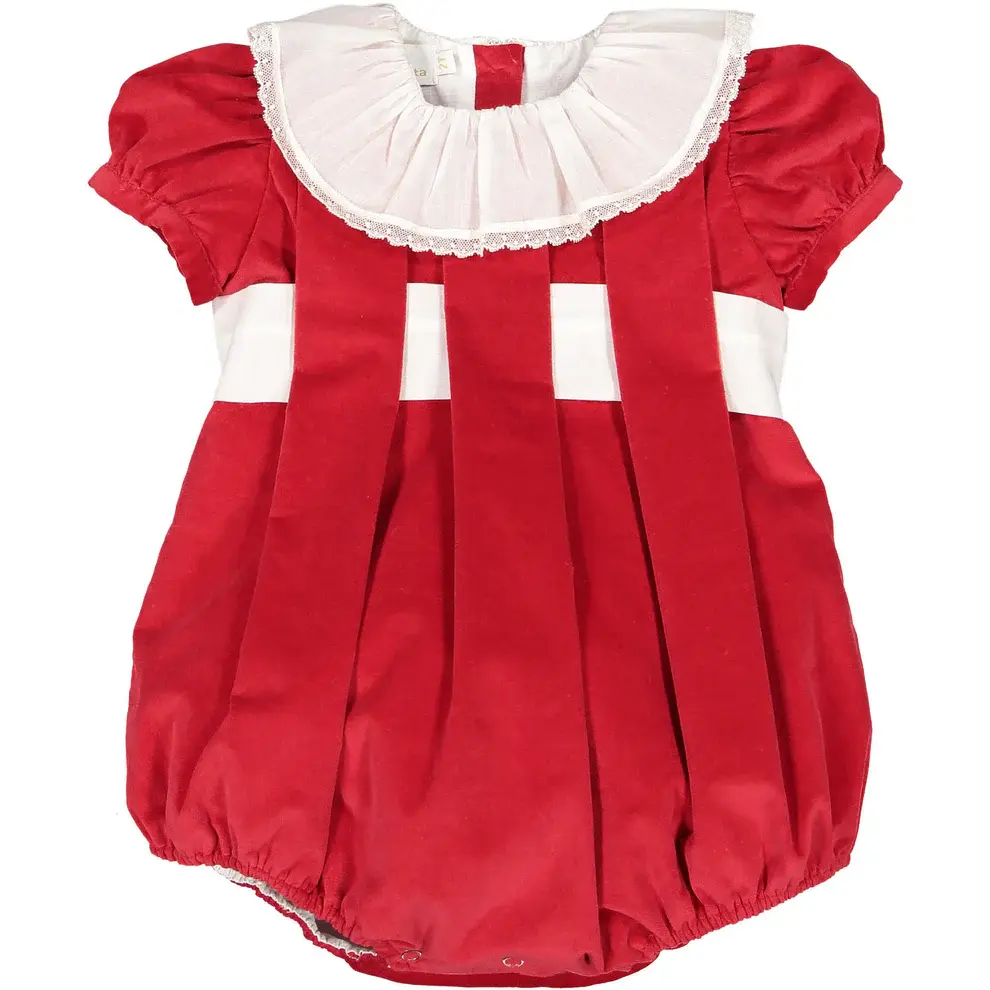 Sal & Pimenta Red Velvet Ribbon Bubble 9mo-2t