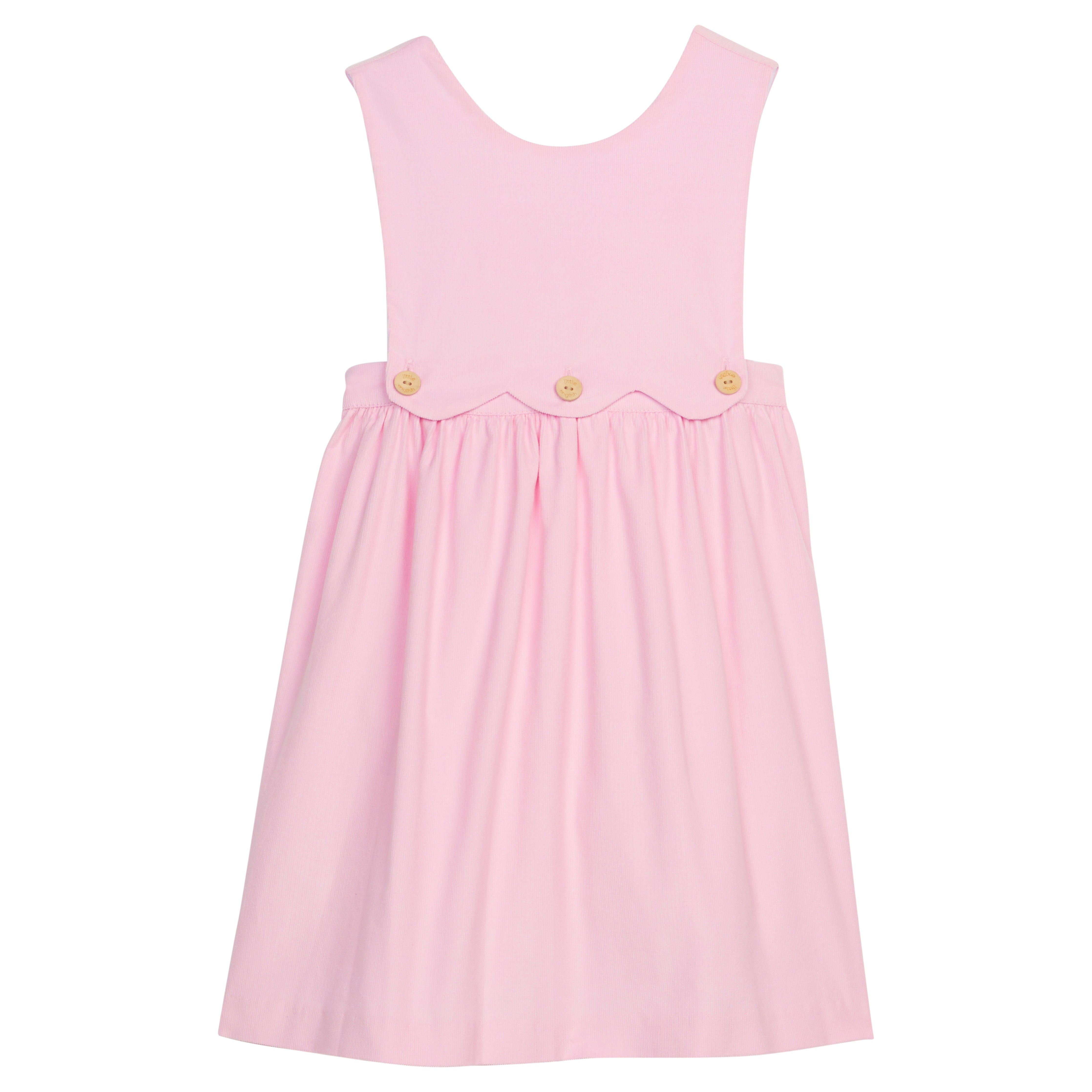 Little English Button Panel Jumper Light Pink Corduroy 4t 6