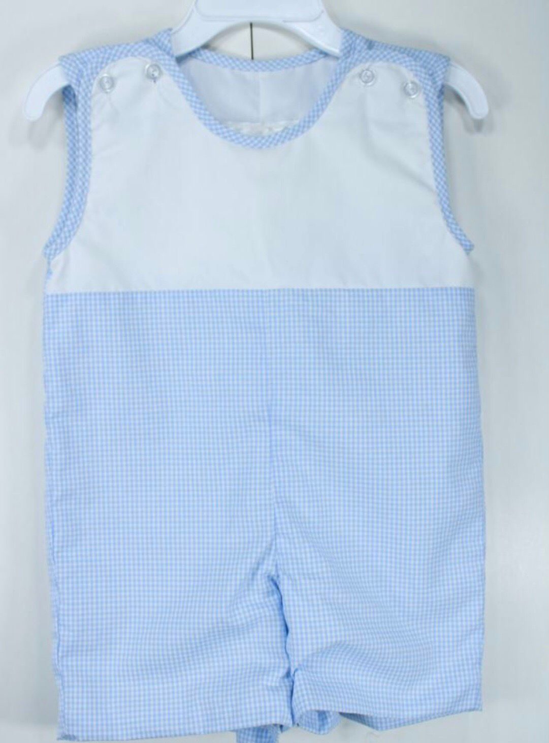 Baby Blessings Blue Gingham Jon Jon 3, 12, 18, 24mo