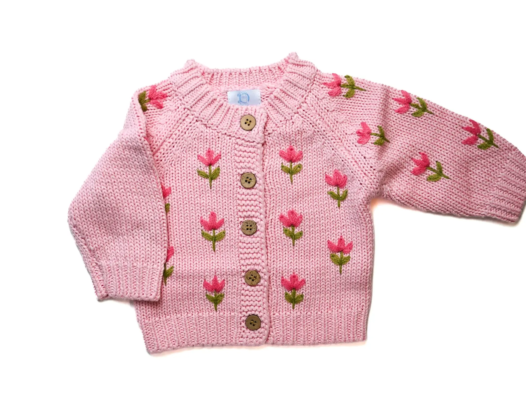 Baby Dunn Pink Posy Cardigan Sweater