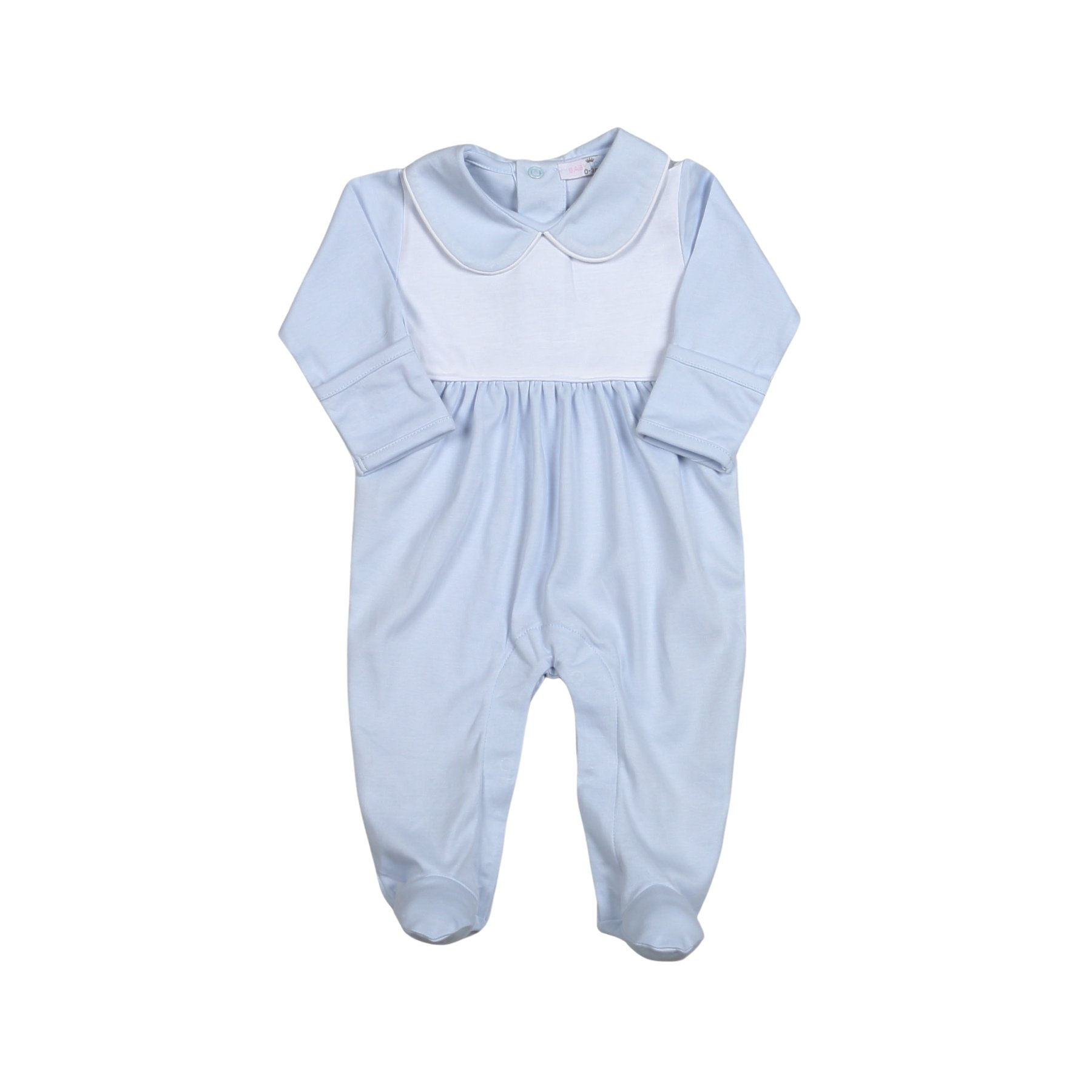 Baby Loren Pima Blue Bobby Collared Footie