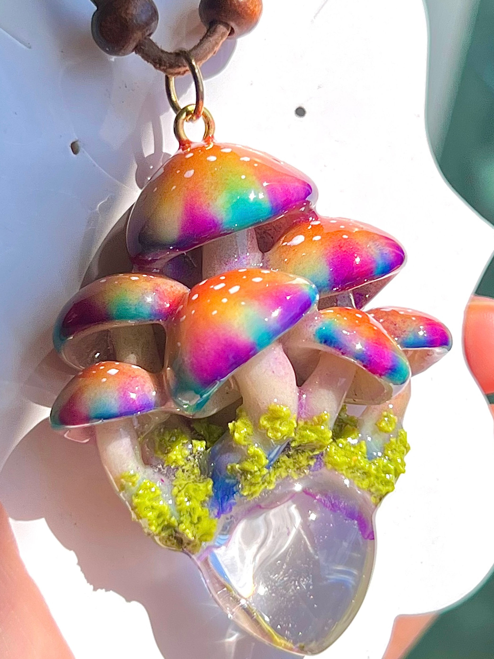 Rainbow Psilocybin + Clear Quartz Super Cluster 