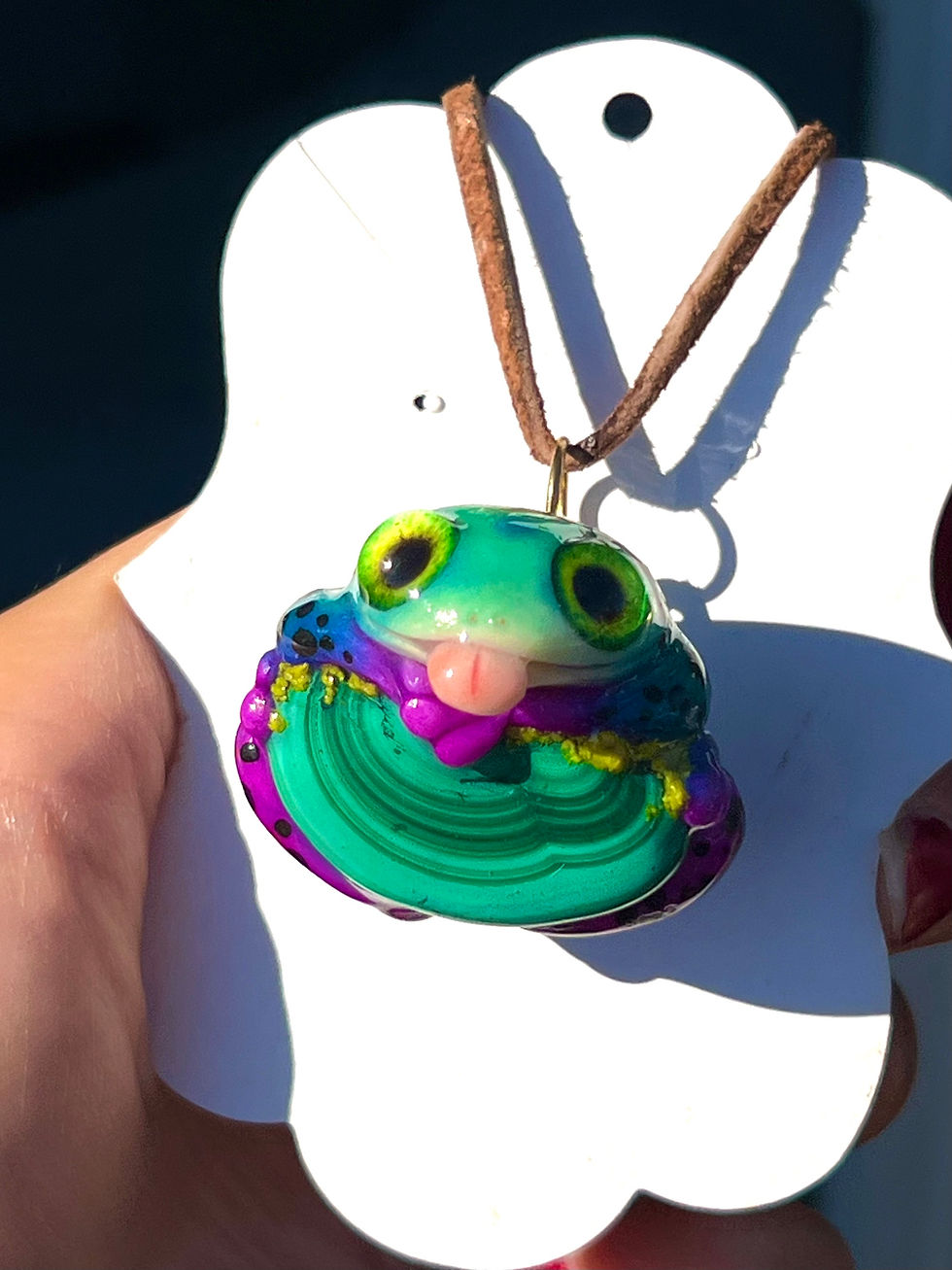 Thumbnail: Rare Turkey tail mushroom shaped Malachite +poison dart frog