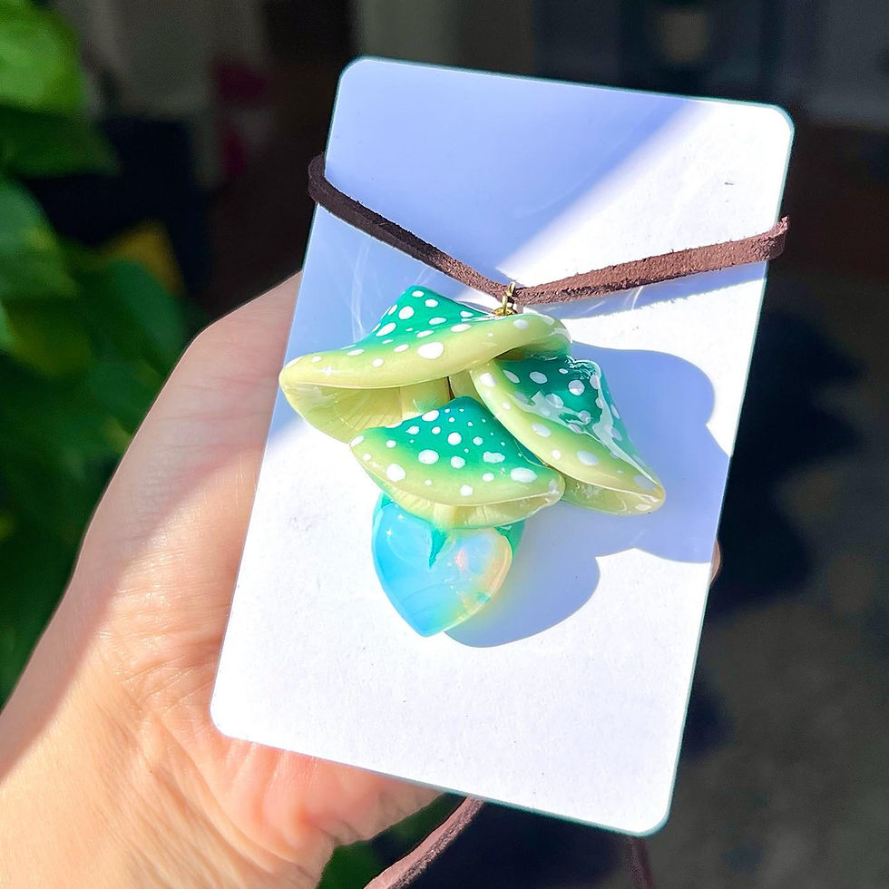 Thumbnail: 2 Pendant set / Pink and Teal Pendants