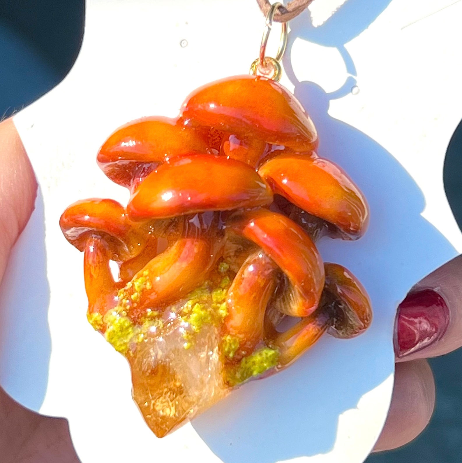 Orange Mycena Cluster ( Mycena Leaiana)