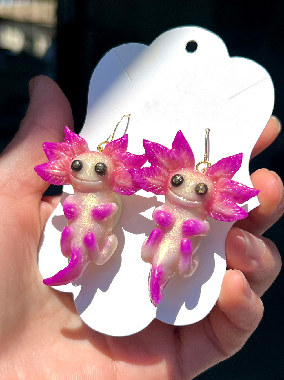 Thumbnail: Cute Fairy Axolotl earrings 