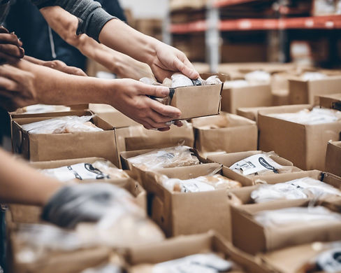 volunteers helping in a in food donation in small packages in europe.jpg