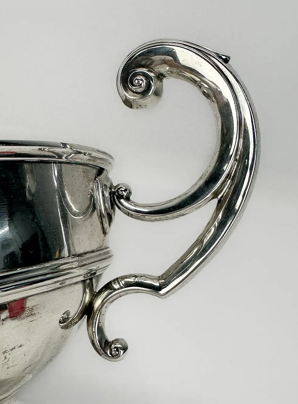 Thumbnail: Daniel & John Wellby English Antique Sterling Silver Rose Bowl with grid Insert 