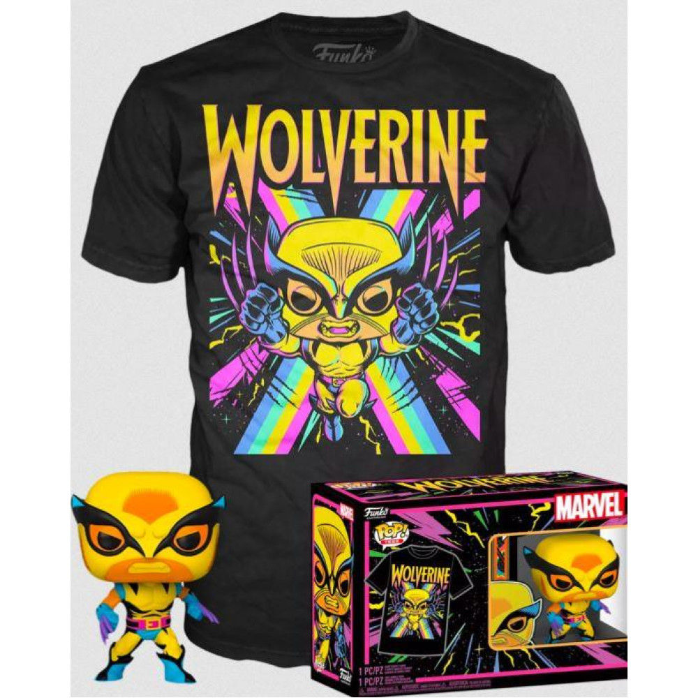Funko Pop! Tees (M): Marvel X-Men Wolverine (Blacklight) (Special Edition) #80