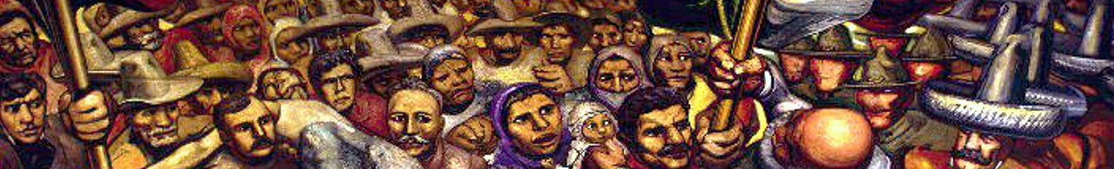 Detalle del mural Revolución contra la dictadura de Porfirio Díaz de David Alvaro Siqueiros