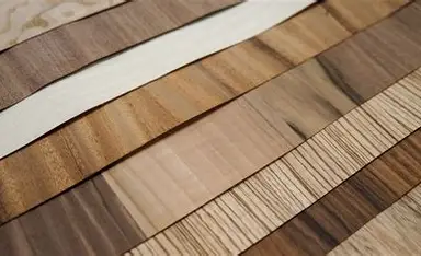 Strips of different wood veneer in different shades