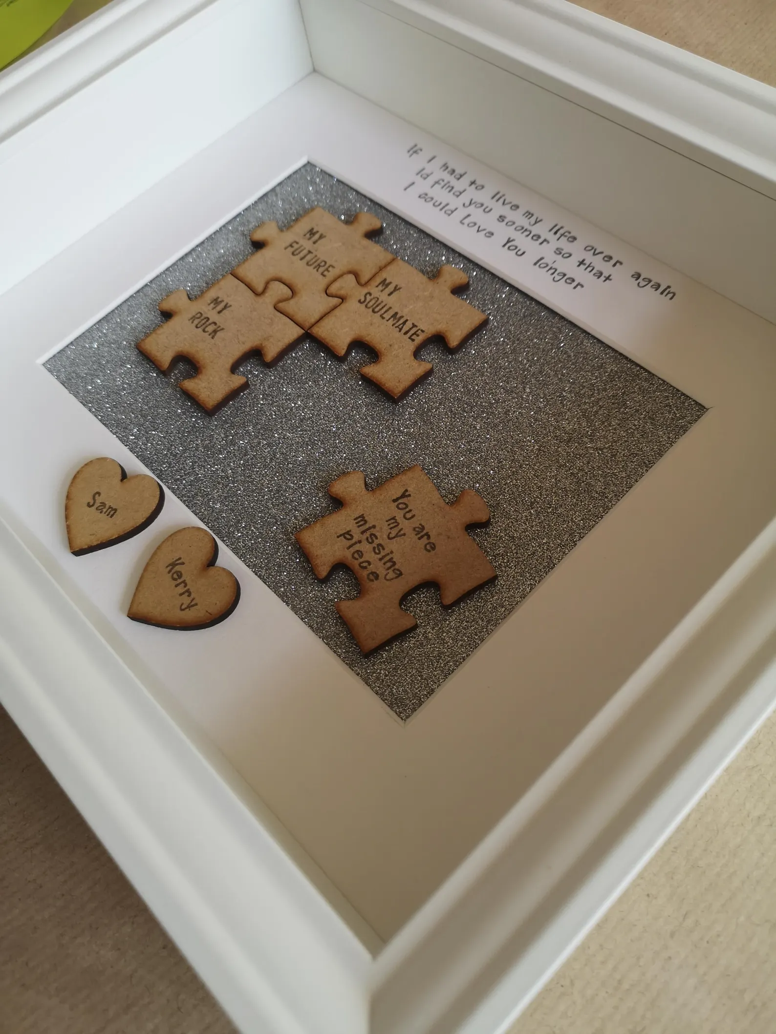 'Missing Piece' Jigsaw Decorative Personalised Frame