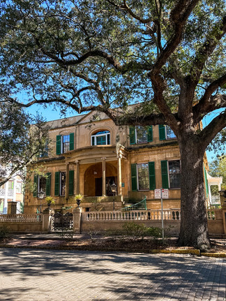 The facade of the Owens-Thomas House, a historic property where you can take a tour and learn about Black history in Savannah especially as it related to U