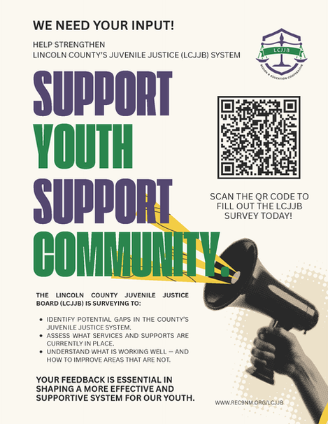 Support Youth Support Community, scan the QR code to fill out the LCJJB Survey today!