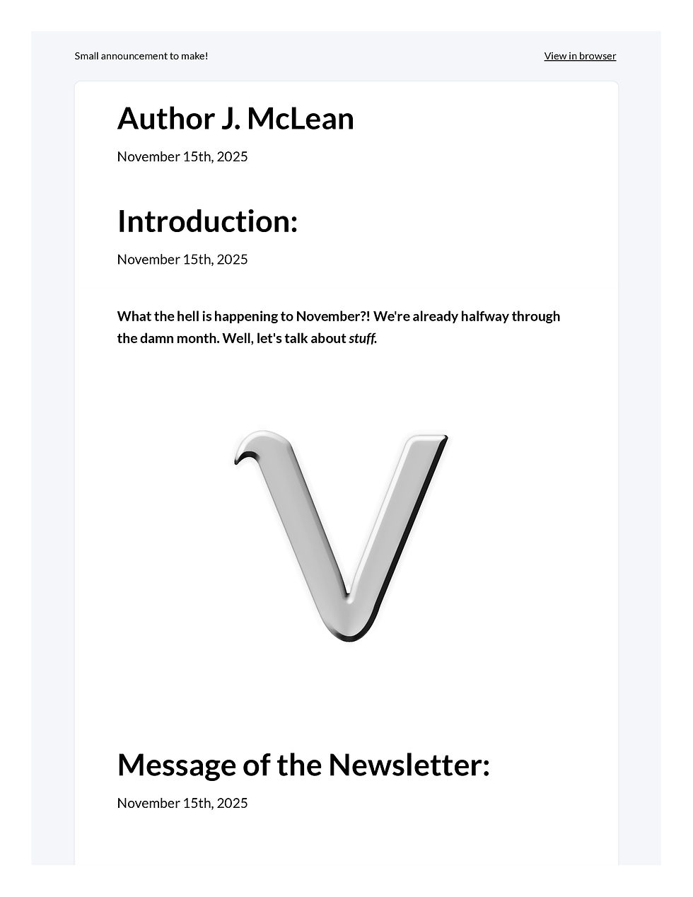 November Newsletter #2