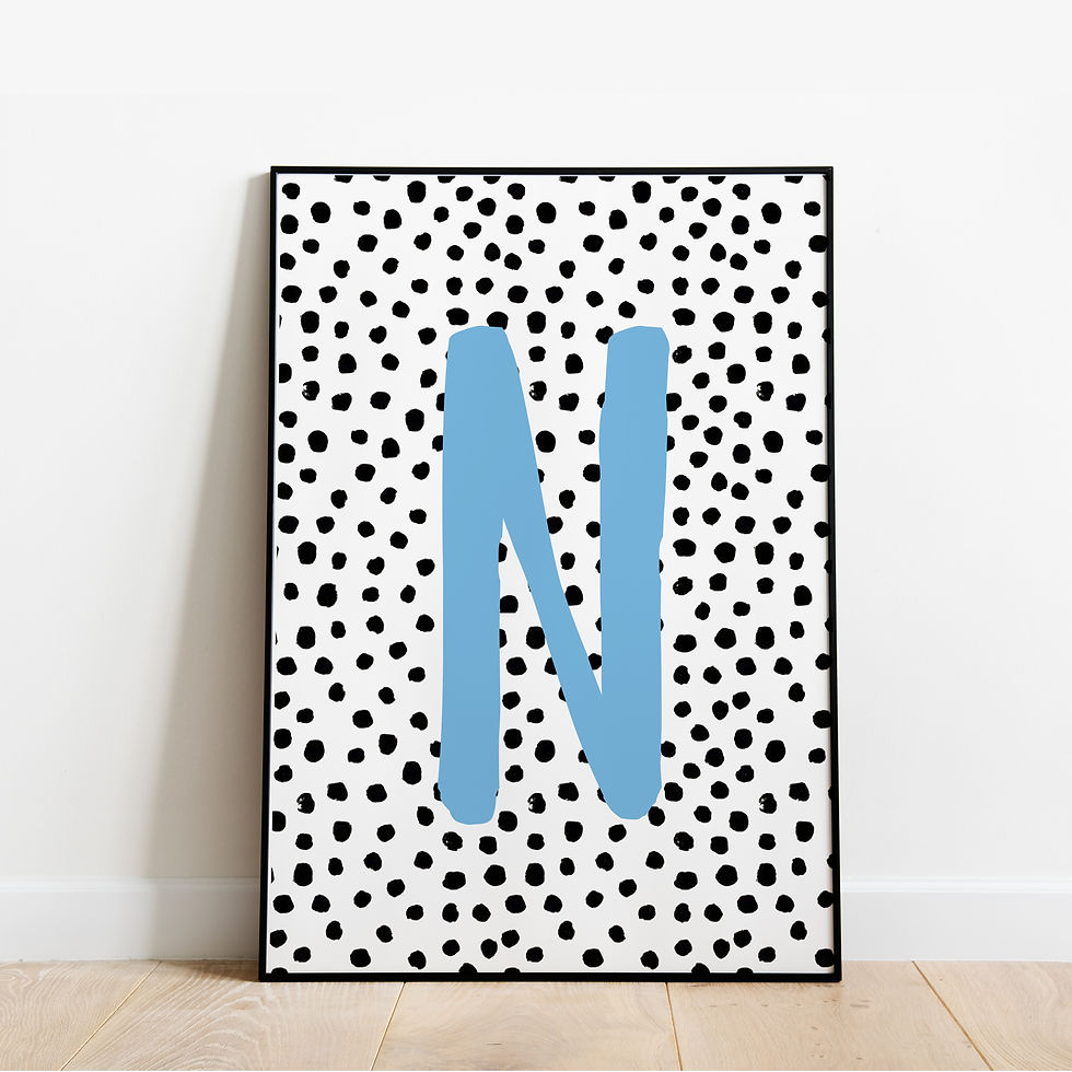 Thumbnail: Polka Dot Initial Wall Print