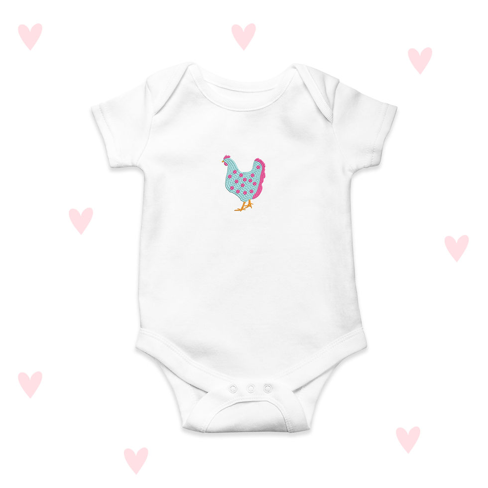 Thumbnail: Hen Chick Embroidered Baby Grow