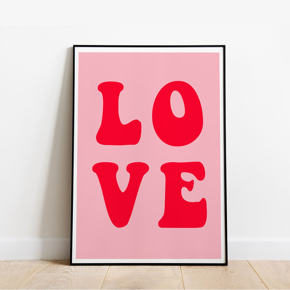 Love Pink Red Wall Print