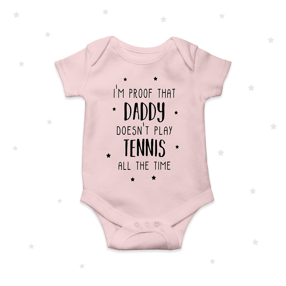 Thumbnail: Tennis Babygrow Daddy Baby Onesie