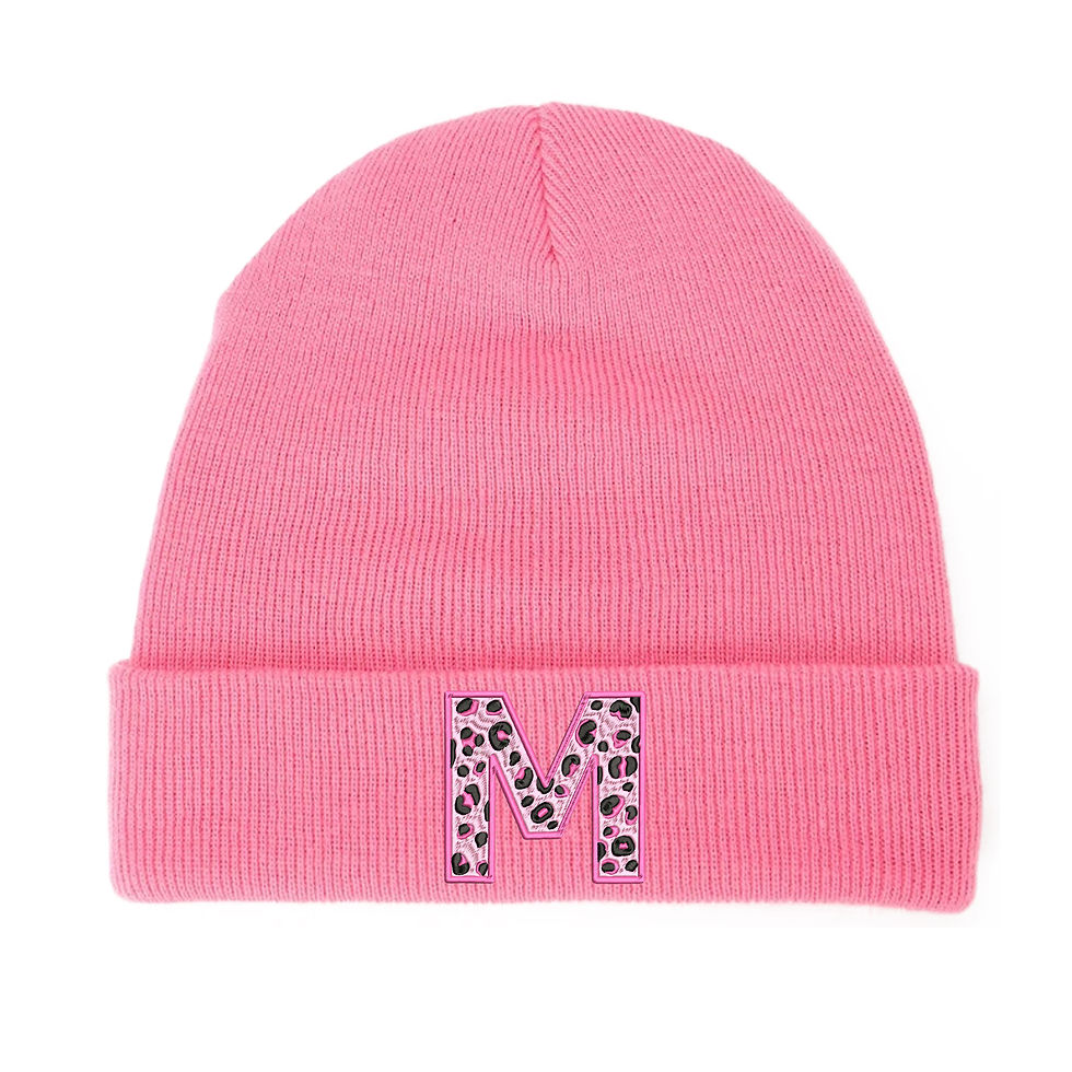 Pink Leopard Beanie
