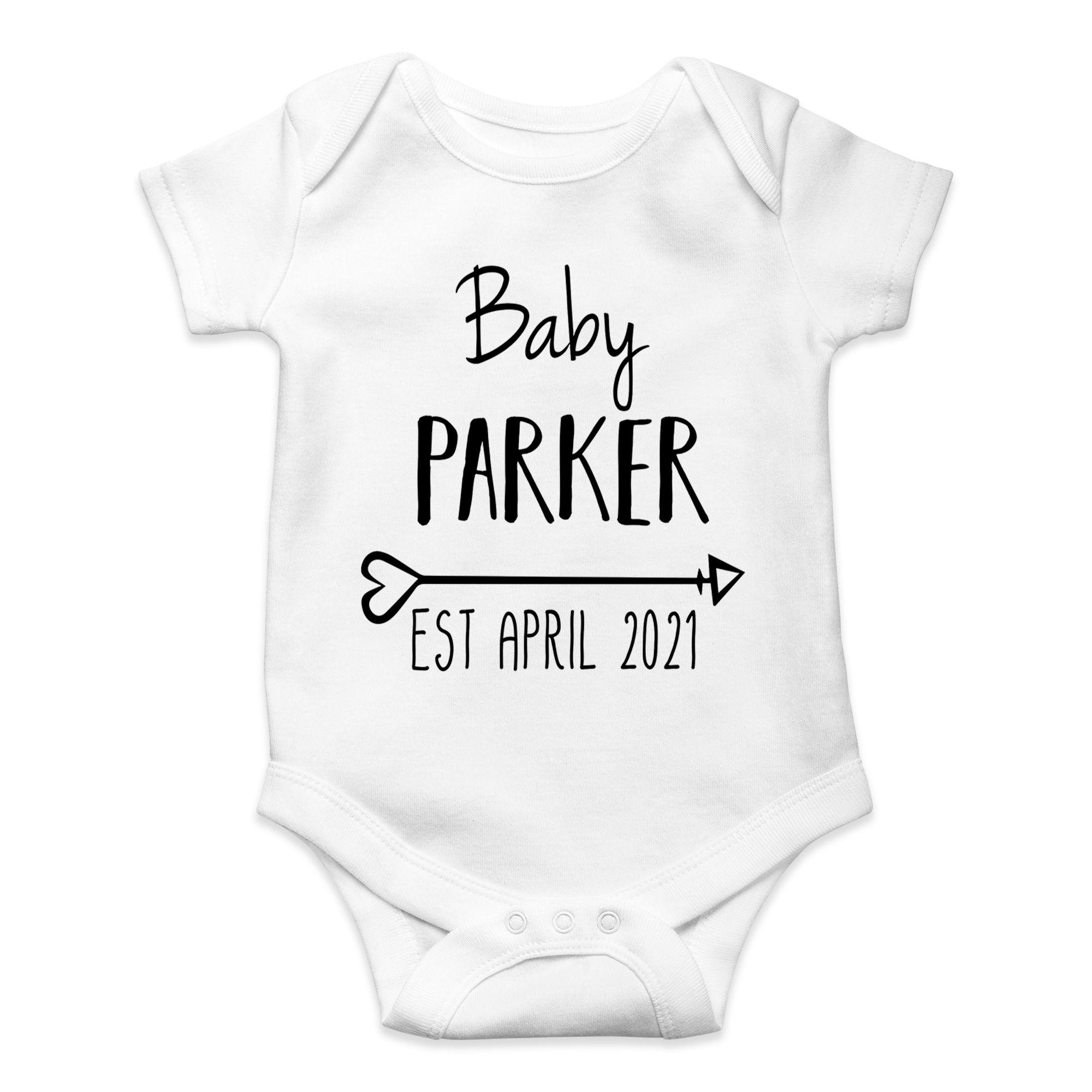 Baby Announcement Last Name Custom Baby grow