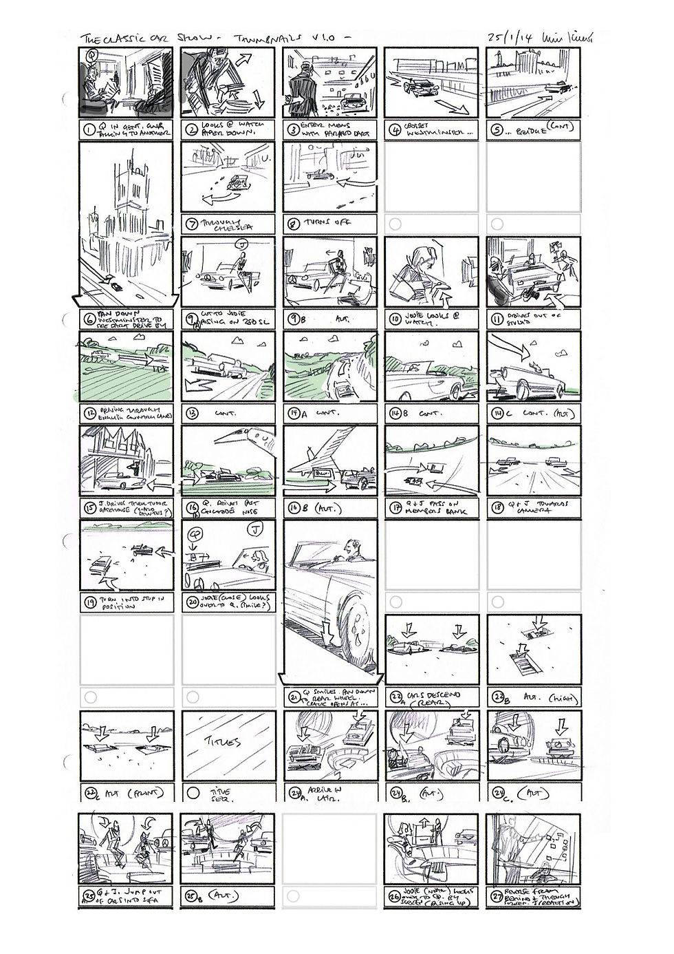 Thumbnails for TV show opening title sequence.