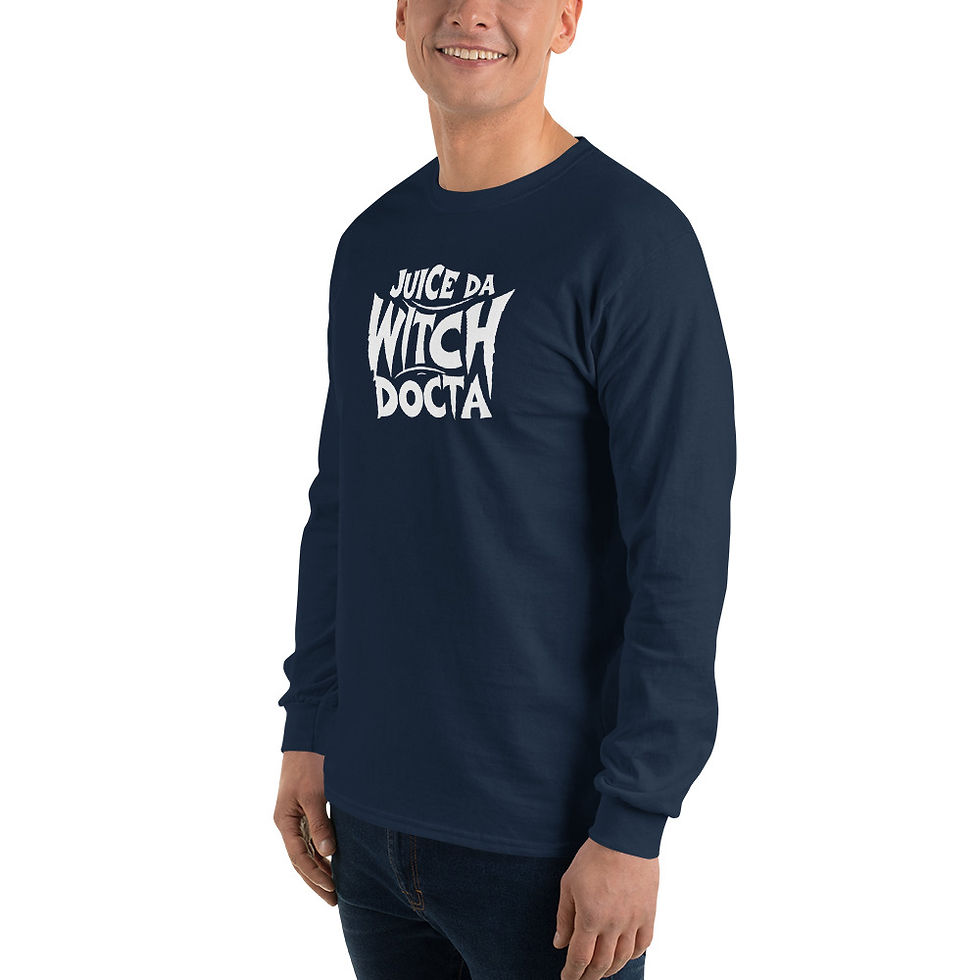 Thumbnail: Juice Da Witch Docta White Logo Men’s Long Sleeve Shirt (Colors Available)