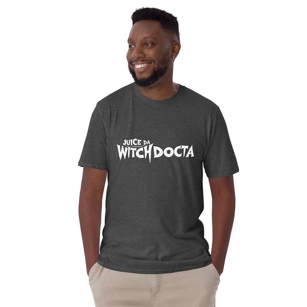 Thumbnail: Juice Da Witch Docta White Logo2 Short-Sleeve Unisex T-Shirt (Colors Available)