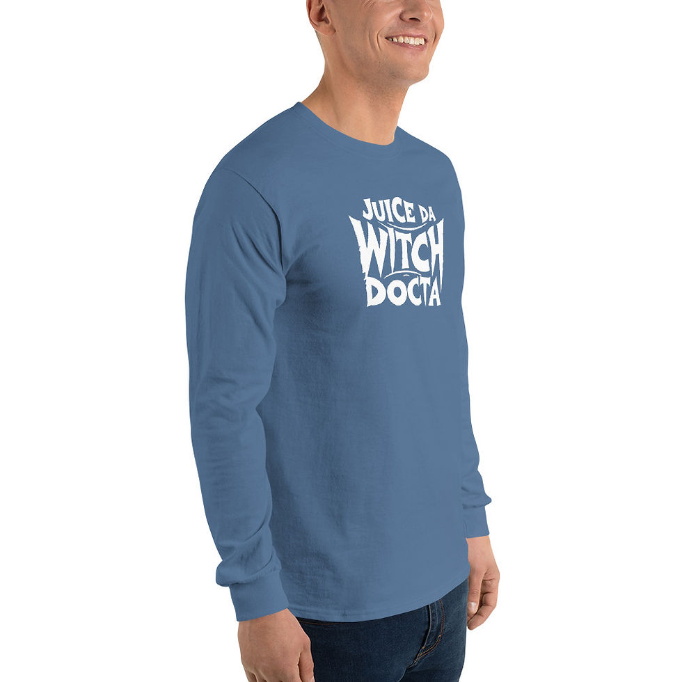Thumbnail: Juice Da Witch Docta White Logo Men’s Long Sleeve Shirt (Colors Available)