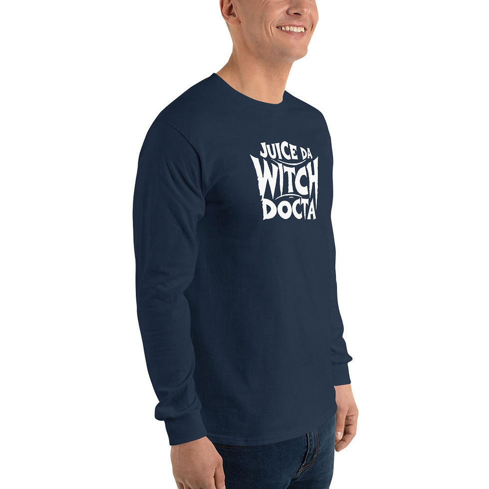 Thumbnail: Juice Da Witch Docta White Logo Men’s Long Sleeve Shirt (Colors Available)