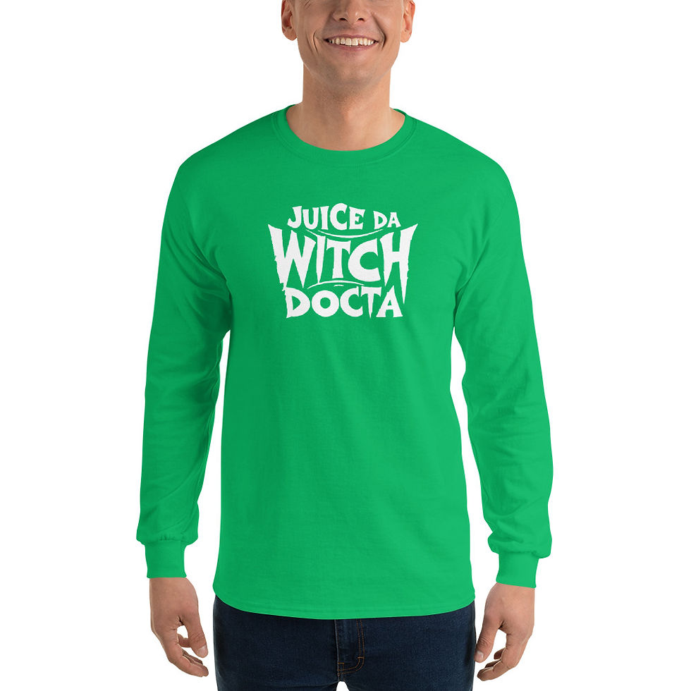 Thumbnail: Juice Da Witch Docta White Logo Men’s Long Sleeve Shirt (Colors Available)