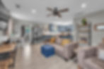 Eye-level view of a stylish kitchen with modern appliances