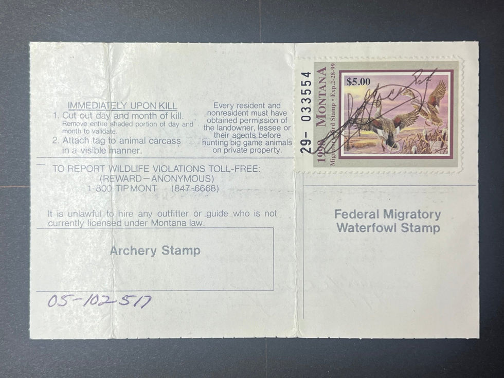 Montana 1998 Non-Resident Hunt Fish 86-001202, 1 stamp