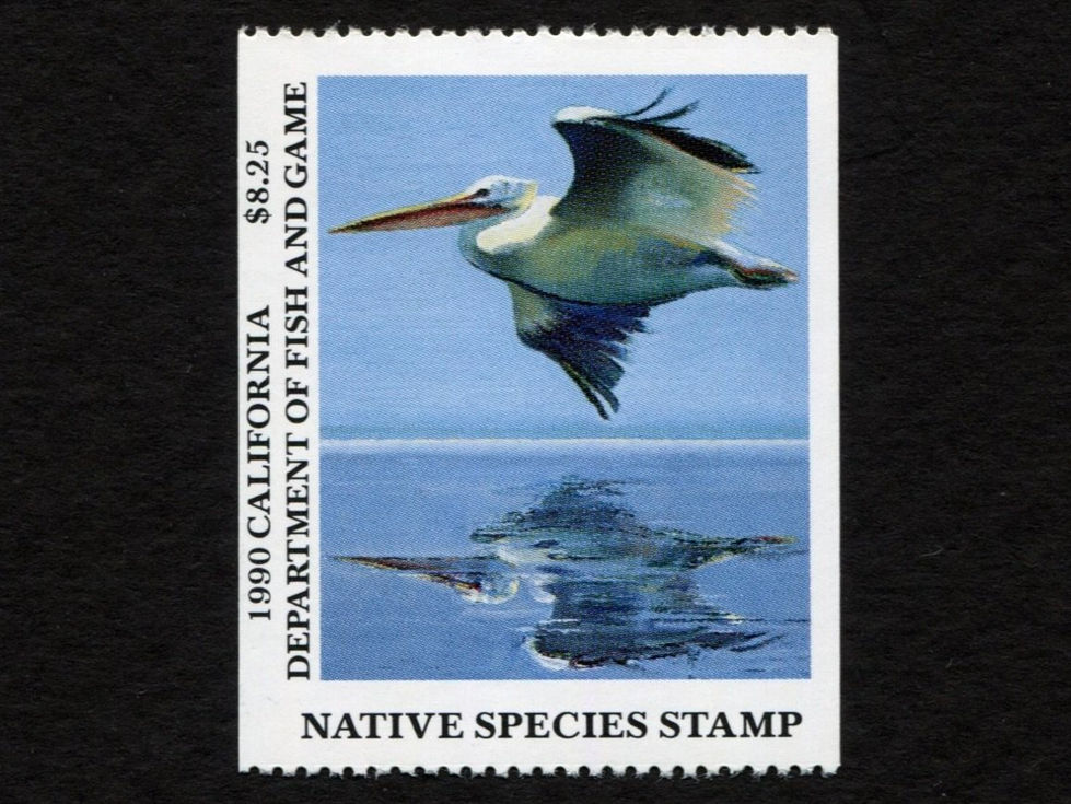 1990 White Pelican California Native Species Stamp