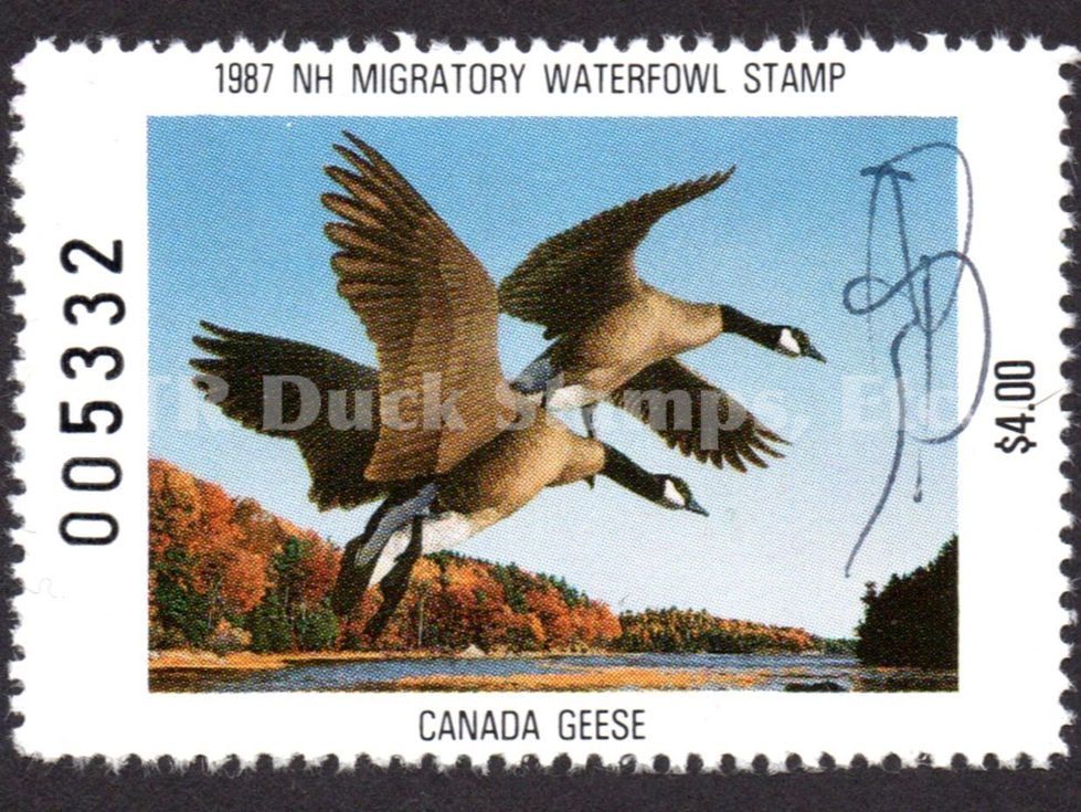 New Hampshire NH5 1987 Canada Geese, Artist-signed by Robert Steiner