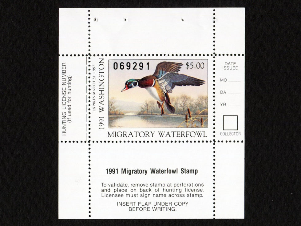 Washington 1991 WA6 Wood Duck, Mint Duck Stamp