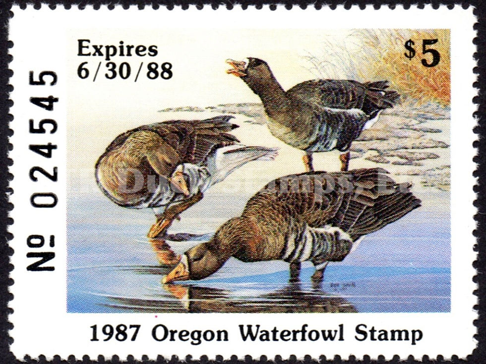 Oregon 1987 OR4 White-front Geese Duck Stamp