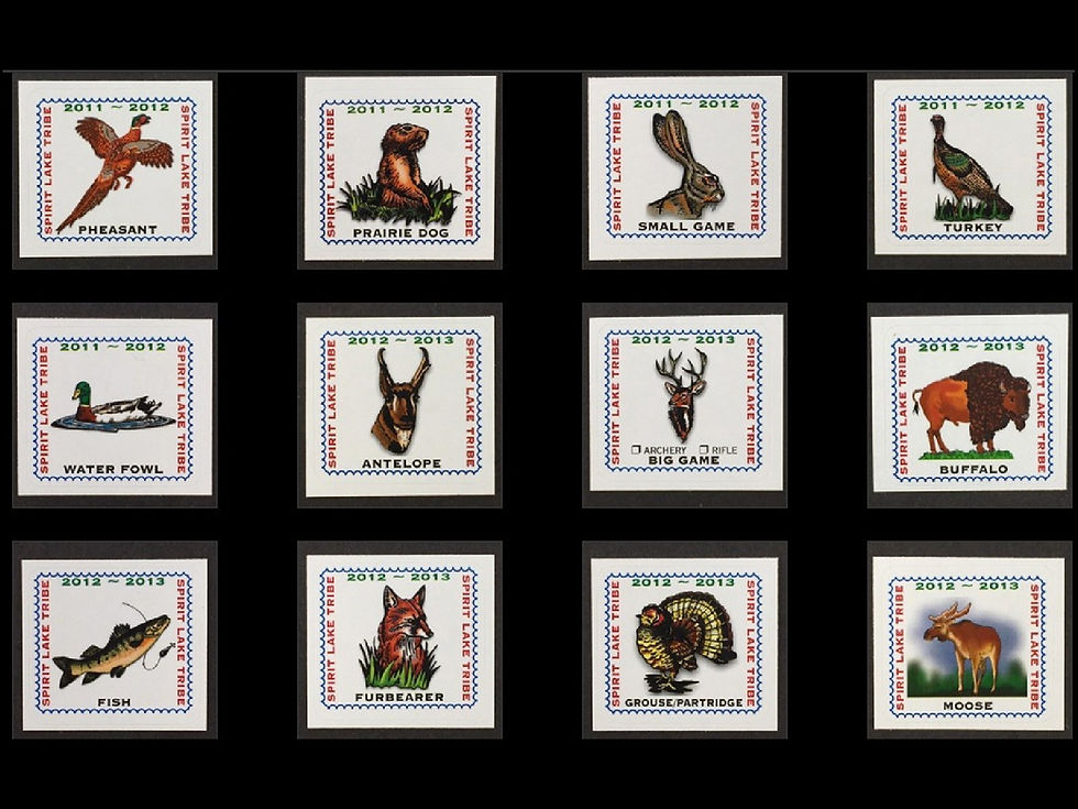 SL143-154 Spirit Lake Tribe 2010-11 Set/12 Stamps