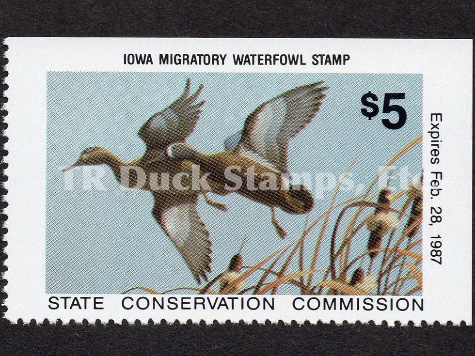 Iowa 1986 IA15 Blue-winged Teal Duck Stamp