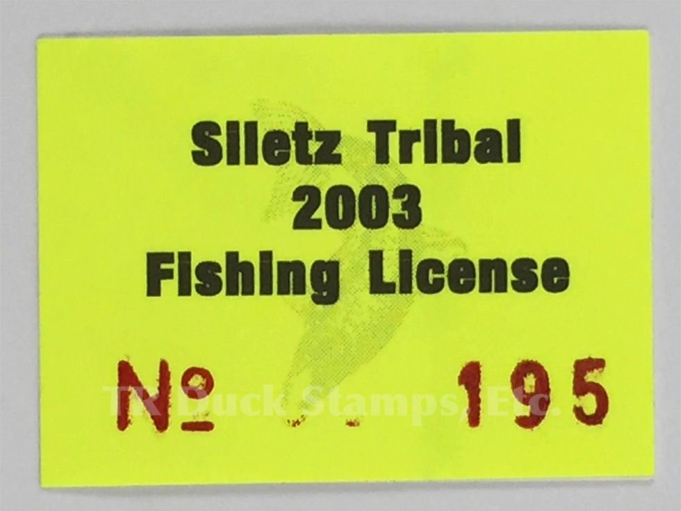 SI37 Siletz Tribal 2003 Fishing License
