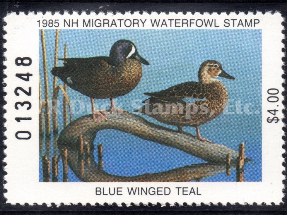 New Hampshire NH3 1985 Blue-winged Teal Duck Stamp