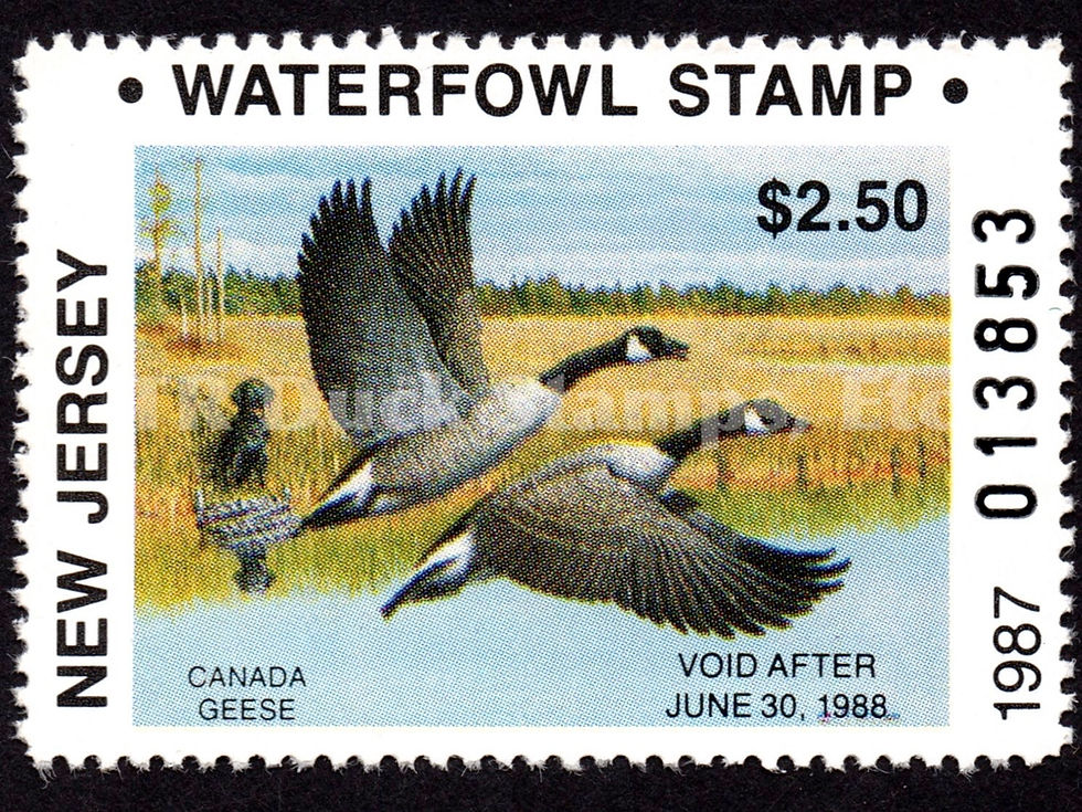 New Jersey NJ4 1987 Canada Geese Duck Stamp