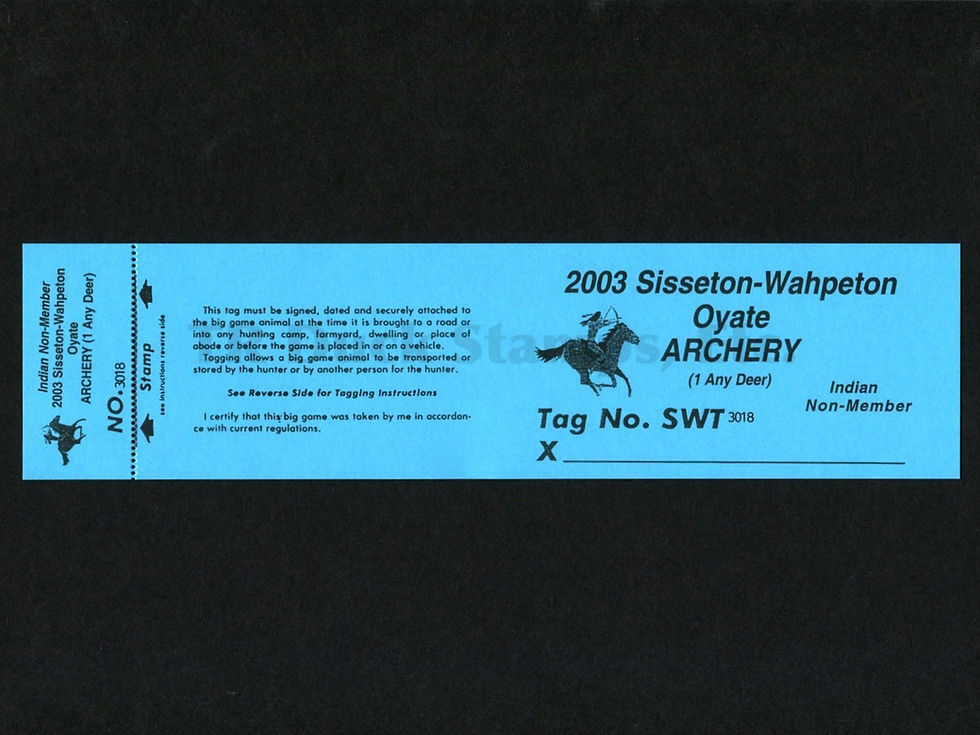 LTD105 Lake Traverse 2003 Archery Indian Non-Member Tag