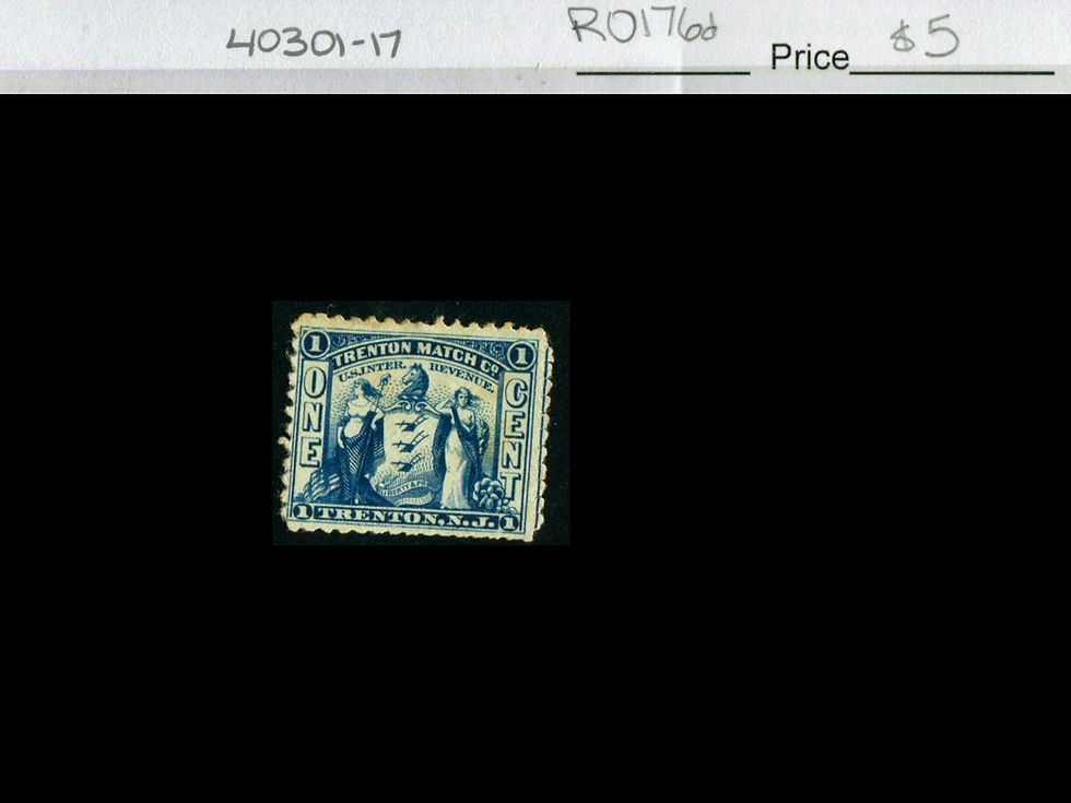 RO176d Trenton Match Co Private Die Match Stamp