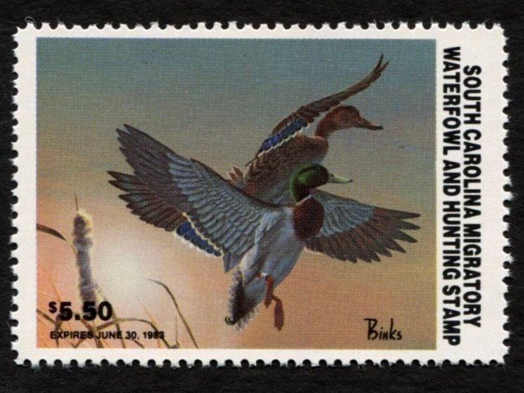 South Carolina 1982 SC2 Mallards Duck Stamp