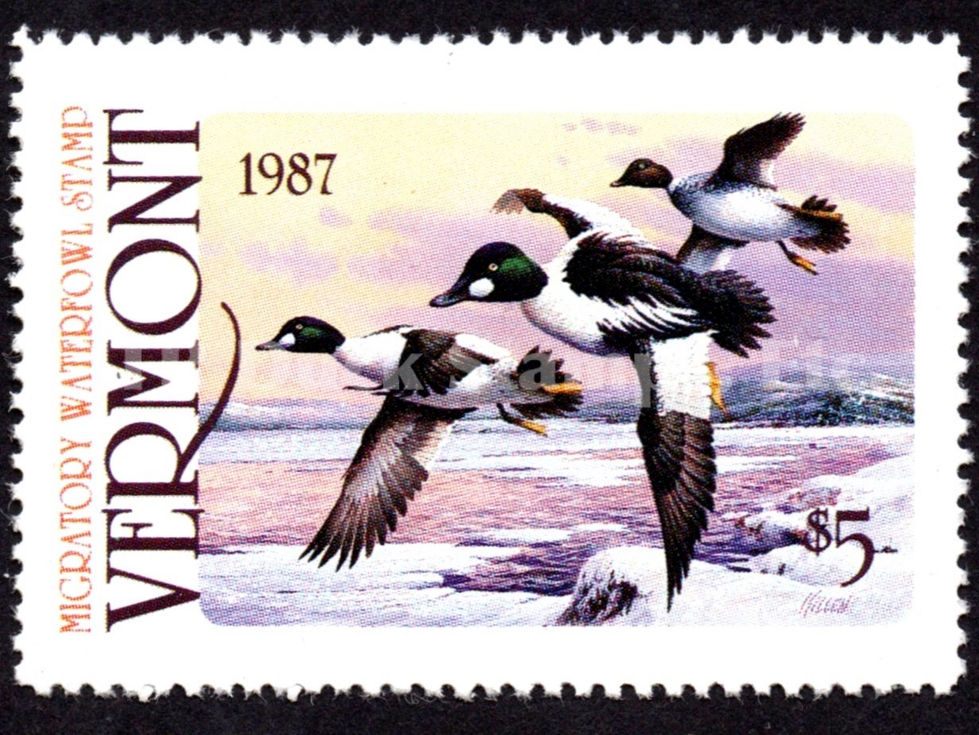 Vermont 1987 VT2 Common Goldeneyes Duck Stamp