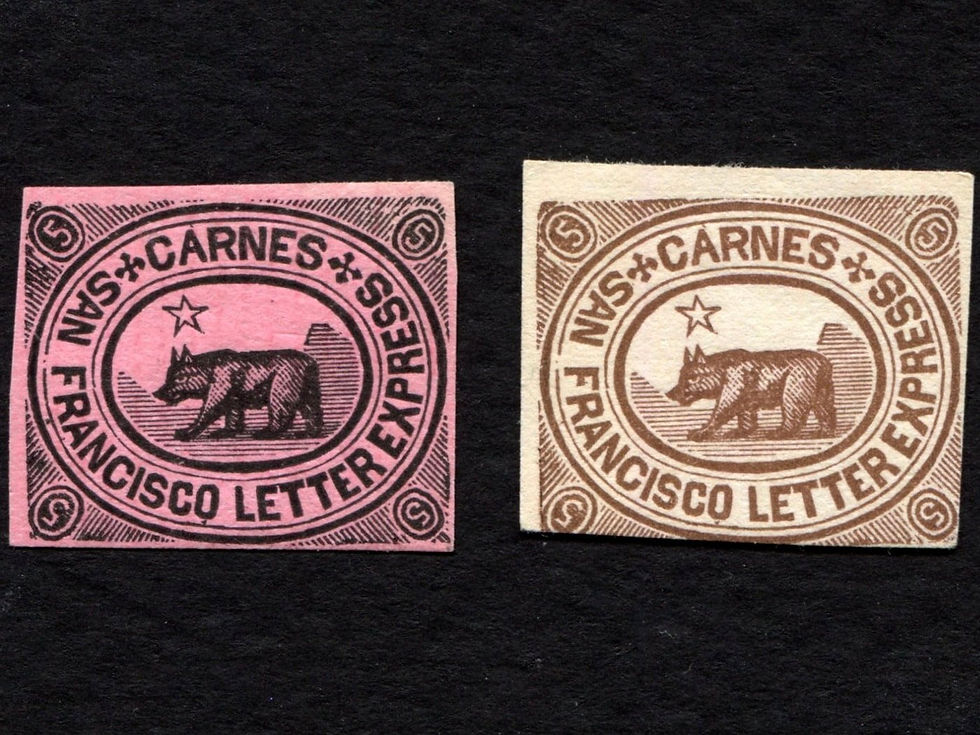 Carnes Letter Express 35L3, reproductions? US Local Post Stamp