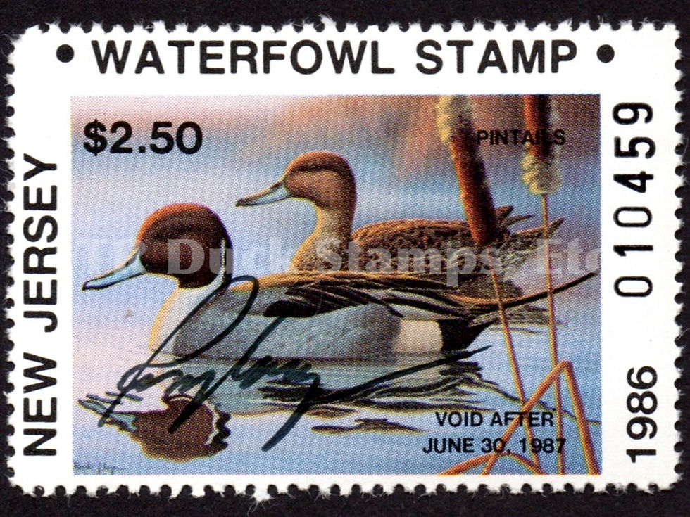 New Jersey NJ3AS 1986 Pintails, Artist-signed by Ronald J. Louque