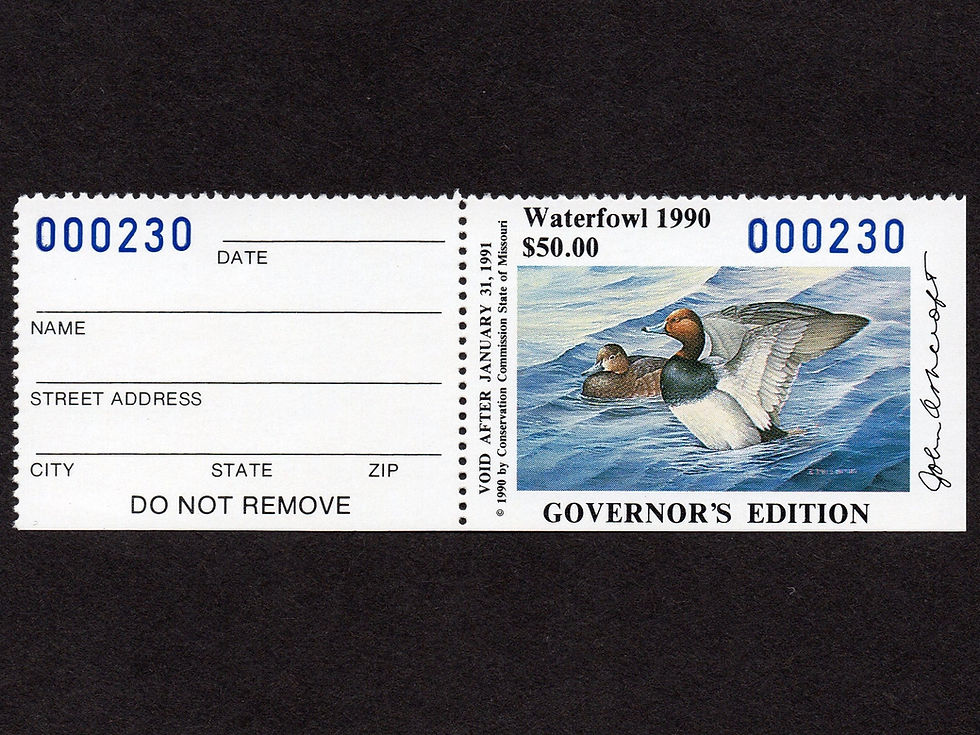 Missouri 1990 MO12G Governor's Edition Duck Stamp